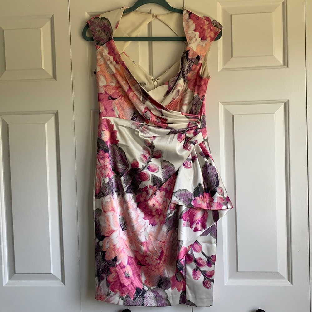 Petite Floral Print Cocktail Dress